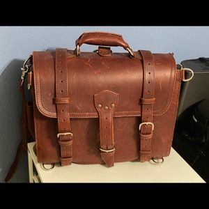 Saddleback large chestnut briefcase